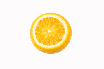 Half orange isolated on white background.