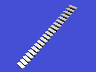 Stairway. Isolated on blue background. 3d Vector illustration.