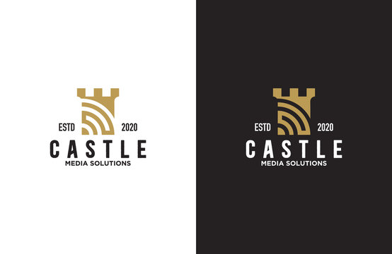 Amazing castle logo design illustration 
