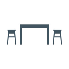 Table with chairs icon. Stock vector illustration isolated on white backgraund