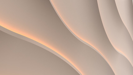 Simple glow lines on wall background  3d render