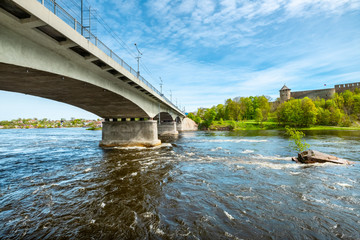 Narva River. Estonia and Russia border