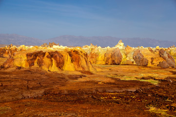 Dallol Volcano. Beautiful color landscape. Ethiopia. Africa