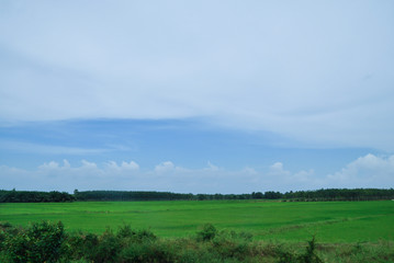 landscape with blue sky and clouds