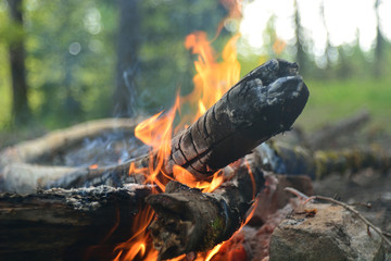 bonfire wood fire flame sparks