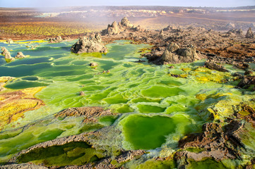 Dallol Volcano. Beautiful color landscape. Ethiopia. Africa