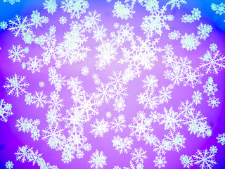 Fototapeta na wymiar Lots of snowflakes on gradient background
