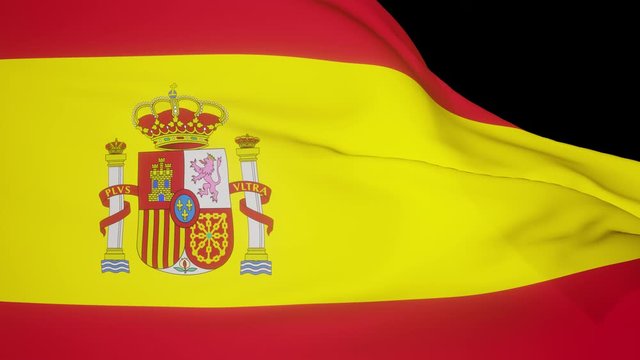 Wehende spanische Fahne mit transparentem Hintergrund