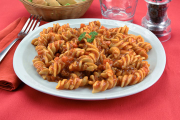 plate of pasta with Bolognese