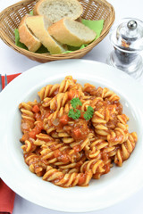 plate of pasta with Bolognese