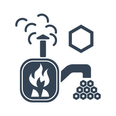 black icon wood processing, charcoal production, stove, oven