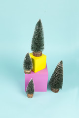 minimal christmas trees and cubes