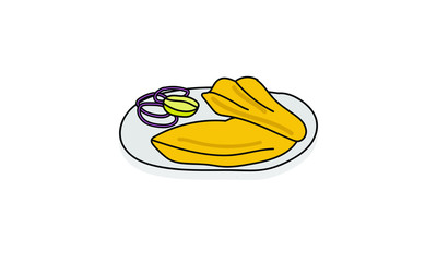 Bombil Fry Hand Drawn Vector Illustration