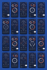 Obraz premium Modern infographic vector elements for business brochures. Use in website, corporate brochure, advertising and marketing. Pie charts, line graphs, bar graphs and timelines.
