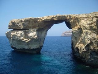Fototapeta na wymiar Malta island Gozo Azure Window in summer 2014