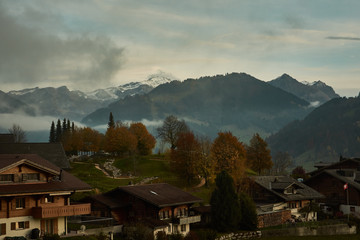 Fototapeta na wymiar Traveling through the Swiss Alps