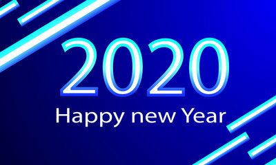 2020 Happy New Year Greeting Card Design