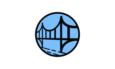 Creative abstract bridge logo design vector template