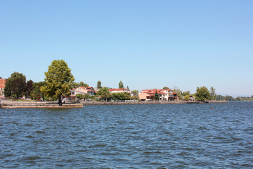 Fototapeta premium Landscape of Lake Pamvotida in Ioanina Greece