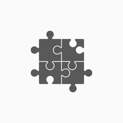 puzzle icon, jigsaw puzzle vector