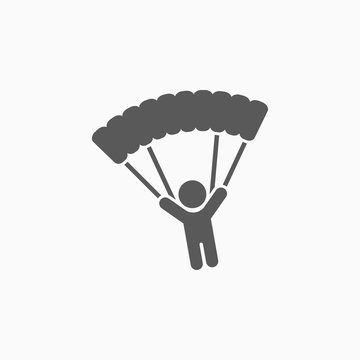 parachutist icon, parachute vector