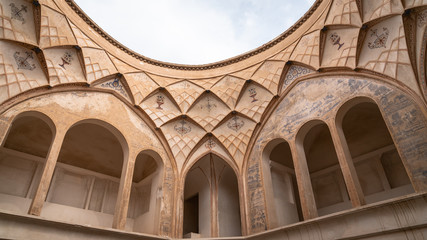 Architectural details of Tabatabaei Natanzi Khaneh Historical House in Kashan, Iran