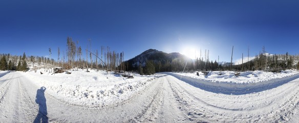 Tatra Mountains in Winter 360 HDRI Panorama