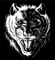 Angry rat in darkness