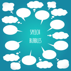 White speech bubbles set. Vector design elements