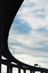 Underside of an elevated road and highway