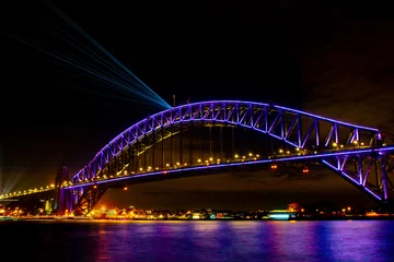 Papier Peint photo Sydney Harbour Bridge pont du port de sydney la nuit