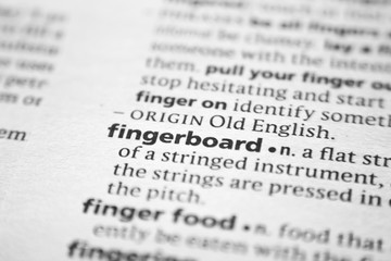 Word or phrase Fingerboard in a dictionary.