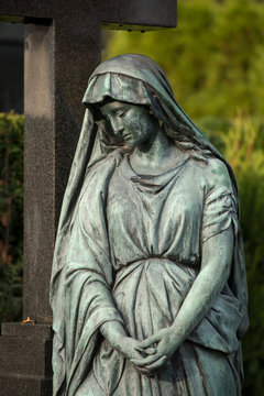 Friedhof, Statue, Glaube, Kreuz
