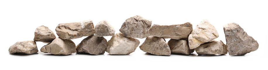 Decorative rocks, stone isolated on white background