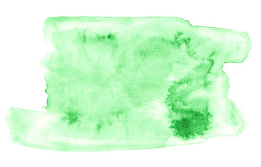 Obraz premium Watercolor light green background with clear borders and divorces. Watercolor brush stains. With copy space for text.