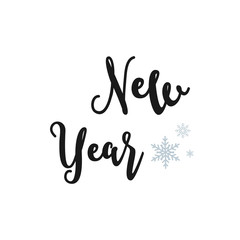 New Year Lettering Composition. Festive Label or Banner New Year. Greeting card with Happy New Year. Vector