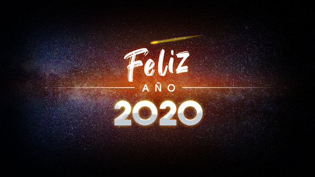 Fondo Para Su Tarjeta O Banner Feliz Año Nuevo - Tarjeta De Felicitación - Espacio - Futurista