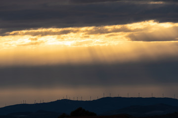 Fototapeta na wymiar Beautiful Sunset in the Clouds, Sicily, Italy, Europe