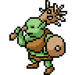 Obraz premium vector pixel art ogre