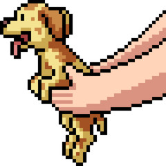 Fototapeta premium vector pixel art puppy