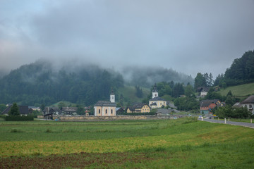 Fototapeta na wymiar View on the Selca village in Slovenia