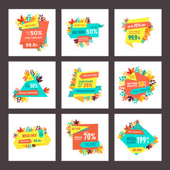 Pack Of Sale Logos Vector 