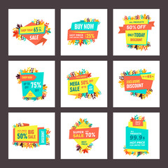 Pack Of Shopping Banners Vector 