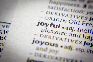 Word or phrase Joyful in a dictionary.
