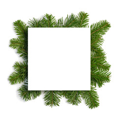 Fototapeta na wymiar Christmas border of fir branches