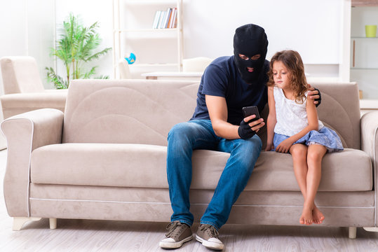Child trafficking and abuse concept with small girl