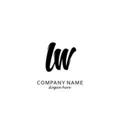 Fototapeta na wymiar Initial LW black and white logo template