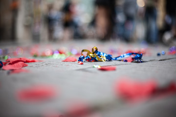 Confetti on the streets of Italy