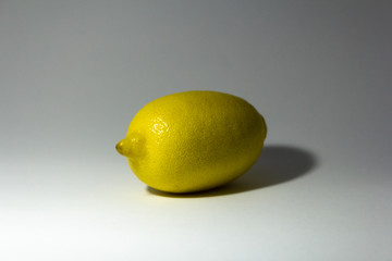 Fresh lemon on white background, fresh fruit