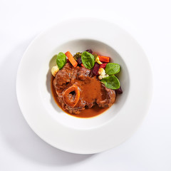 Ossobuco dish top view